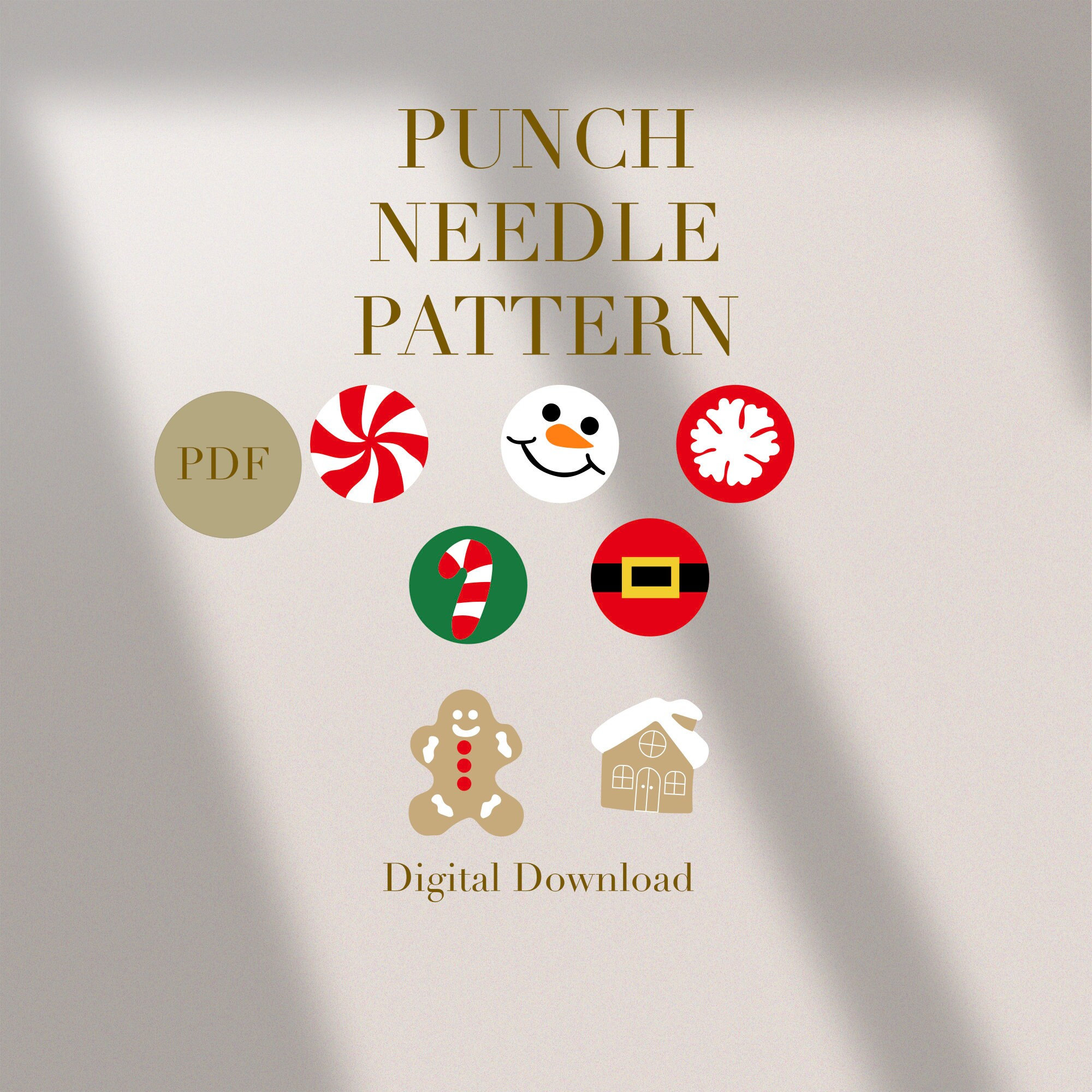 Christmas Bundle Mug Rug Punch Needle PDF Pattern for Beginners Instant ...