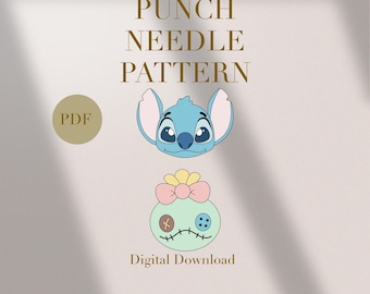 Patrón PDF de alfombra de taza con personajes de dibujos animados con aguja perforadora, descarga instantánea para principiantes, diseño de aguja perforadora, patrón SVG, plantilla de aguja perforadora