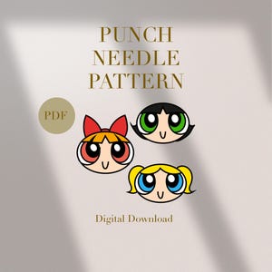 Cartoon Characters Mug Rug Punch Needle PDF Pattern Beginners Instant Download Punch Needle Design SVG Pattern Punch Needle Template