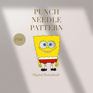 Cartoon Characters Mug Rug Punch Needle PDF Pattern Beginners Instant Download Punch Needle Design SVG Pattern Punch Needle Template