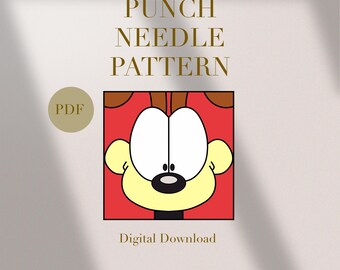 Padrão PDF de desenho animado para caneca de cachorro e animal para iniciantes, download instantâneo de padrão SVG de agulha de perfuração, modelo de agulha de perfuração