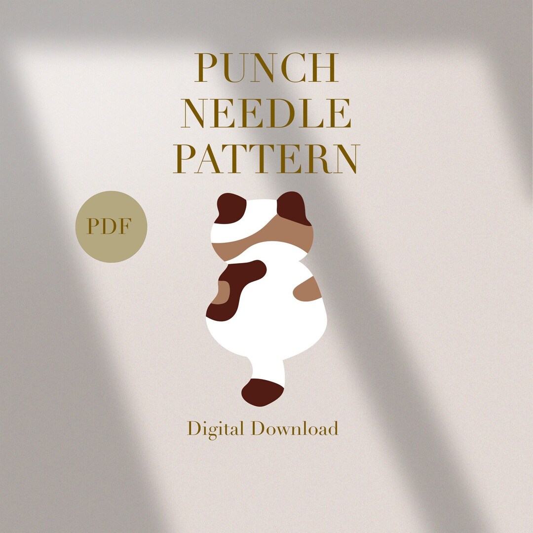 Cat Kitten Animal Mug Rug Punch Needle PDF Pattern for Beginners ...