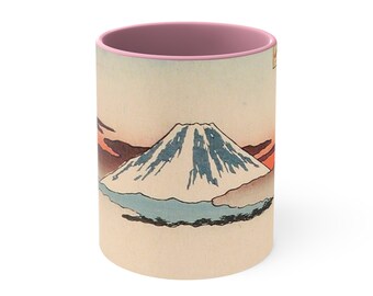 Mt Fuji Landscape Coffee Mug, 11oz Japanese Art Mug, Mount Fuji Landscape, Office Gift, Coworker Gift, Unique Japan Gift, Antique Art Mug