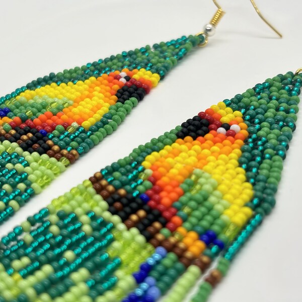 AI144 - Handmade Parrot Beaded Earring