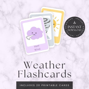 Cartões flash meteorológicos, jogo educativo infantil, presente pré-escolar, jogo pré-escolar, jogo de aprendizagem, presente de aprendizagem, brinquedo de aprendizagem para crianças pequenas, francês