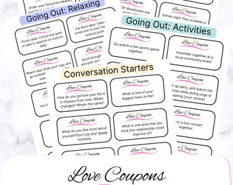 Date night coupons. Downloadable Date Night Coupons. Instant printable. Date night ideas.