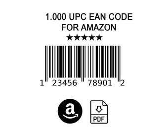 1.000 códigos UPC/EAN digitales para cargar productos en Amazon: solución rápida y confiable