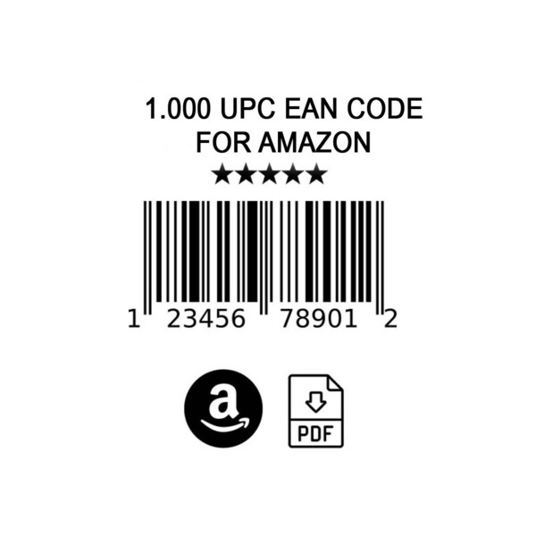 1.000 Digital UPC/EAN Codes for Uploading Products on Amazon - Quick and Reliable Solution
