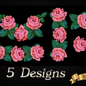 Rose Embroidery Designs: Floral Machine Embroidery Files (Digital Download)