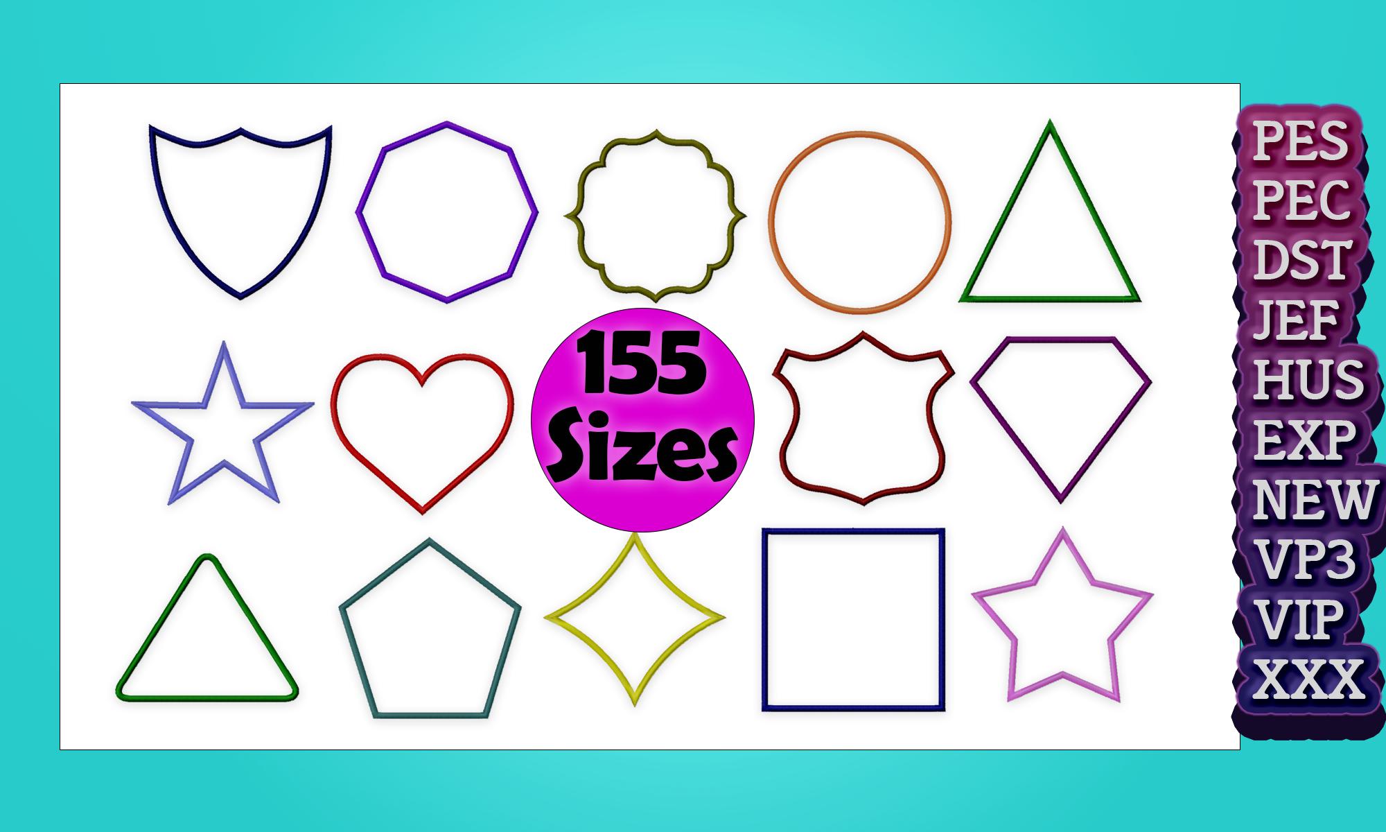 Border Frame Embroidery Designs: 14 Shapes, 155 Sizes (digital Download ...