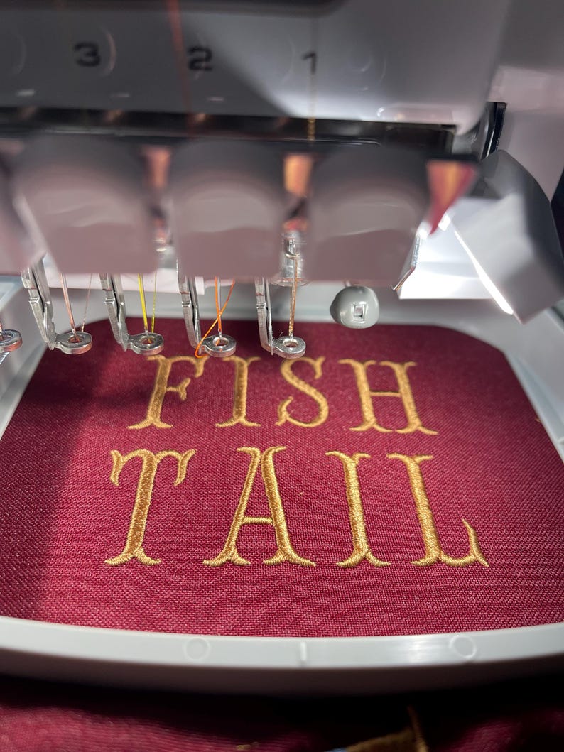 Fishtail Machine Embroidery Font, Monogram Font in 11 Sizes, Native BX ...