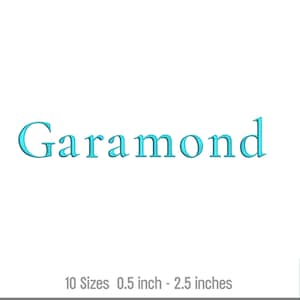 Garamond Machine Embroidery Font, Monogram embroidery font in 10 Sizes, Native BX format included, Instant download, PES, Dst, Jef, VP3, Hus