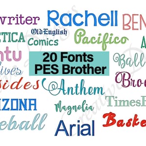 20 Machine Embroidery Fonts, Bestselling embroidery fonts, PES Brother