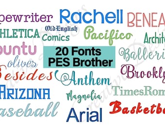 20 Machine Embroidery Fonts, Bestselling embroidery fonts, PES Brother