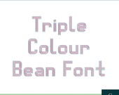 Machine Embroidery Font, Triple colour Bean Font, Embrilliance font, BX embroidery font, 10 sizes, Instant download, Pes, Dst, Jef, VP3, Hus
