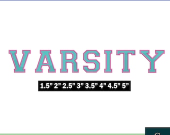 Varsity Embroidery Font: 8 Sizes, BX Included (Digital Download)