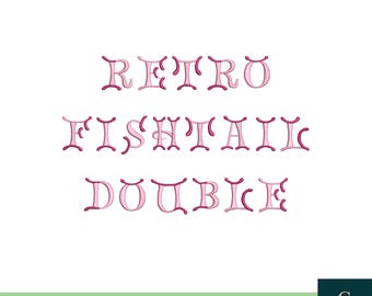 Fishtail Embroidery Font, Double Colour Monogram (BX Included)