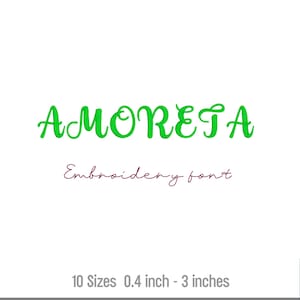 Fabulous Embroidery Font, Perfect Embroidery Font, Satin Embroidery Font, Bx native Embroidery font set, 10 Sizes font