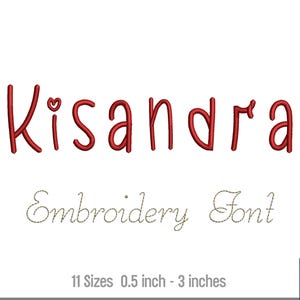 Fabulous Embroidery Font, KisandrabEmbroidery Font, Satin Embroidery Font, Bx native Embroidery font set, 11 Size, Instant download