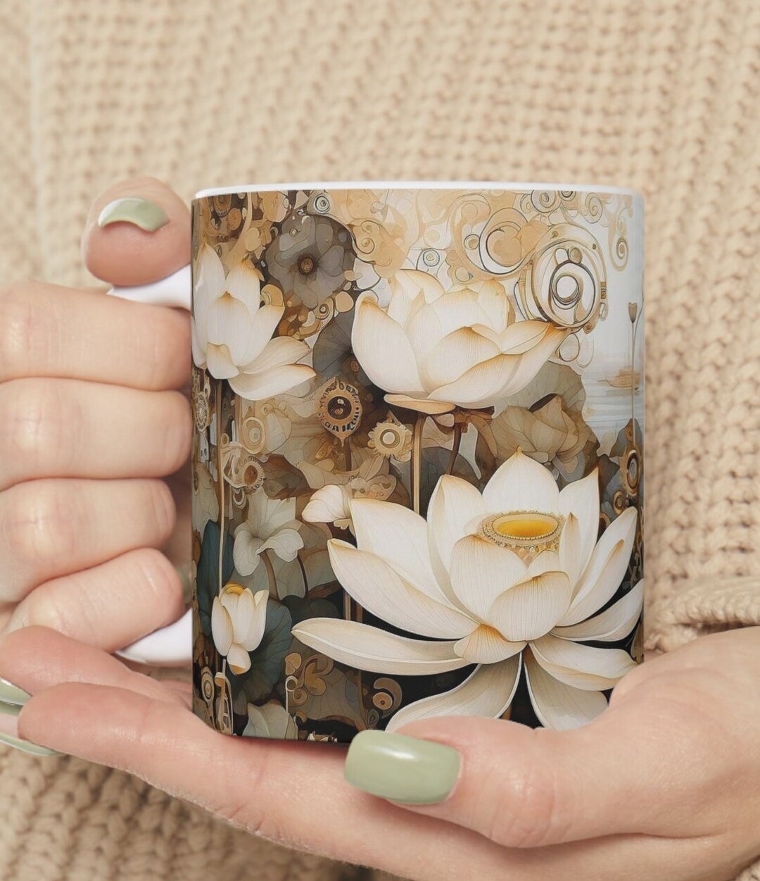 White Lotus Dreams Tea Mug main image 1