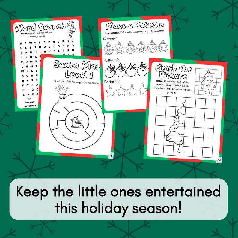 Christmas Printable Activity Book for Kids Mazes Coloring Pages Word Searches Code Breakers Christmas Printable Activity Book for Kids Mazes Coloring Pages Word Searches Code Breakers