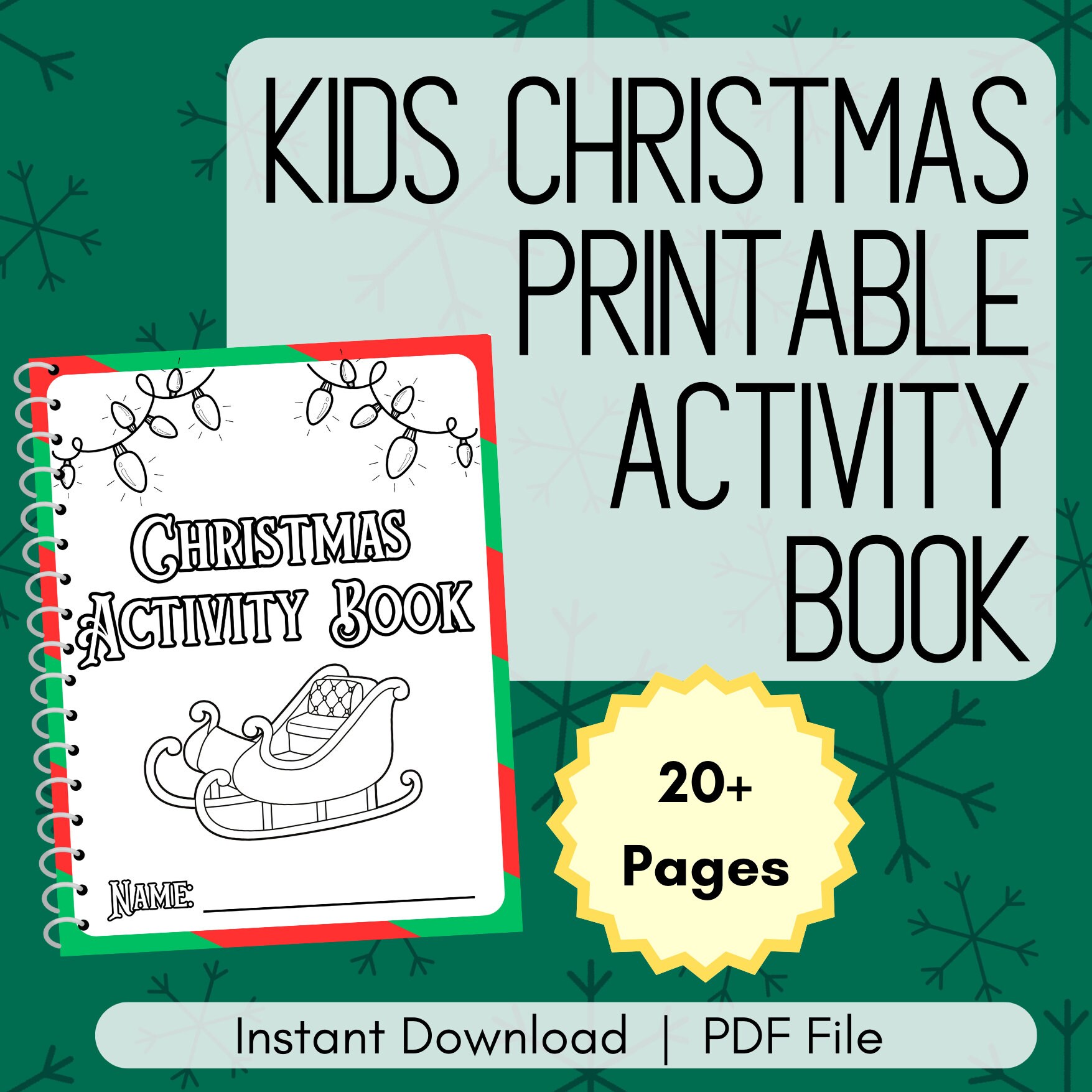 Christmas Printable Activity Book for Kids Mazes Coloring Pages Word Searches Code Breakers Christmas Printable Activity Book for Kids Mazes Coloring Pages Word Searches Code Breakers