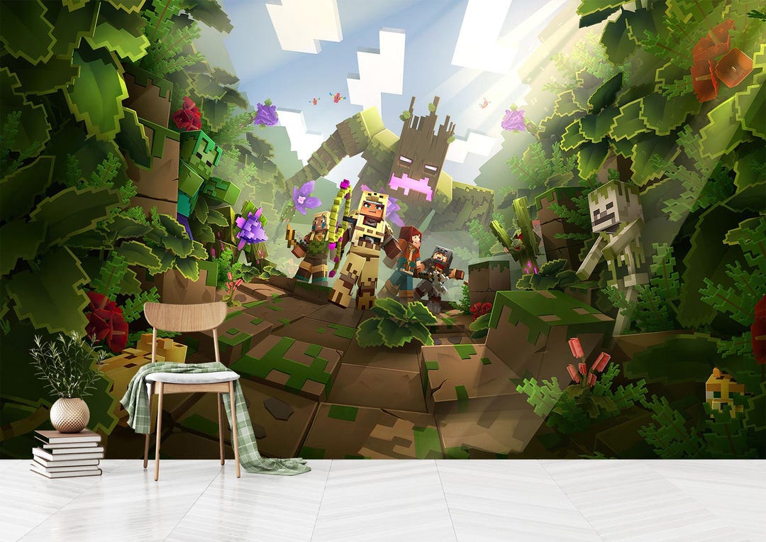 Minecraft Wallpaper Peel and Stick,minecraft Wall Decor,minecraft Wall  Art,self-adhesive,peel and Stick,non-woven