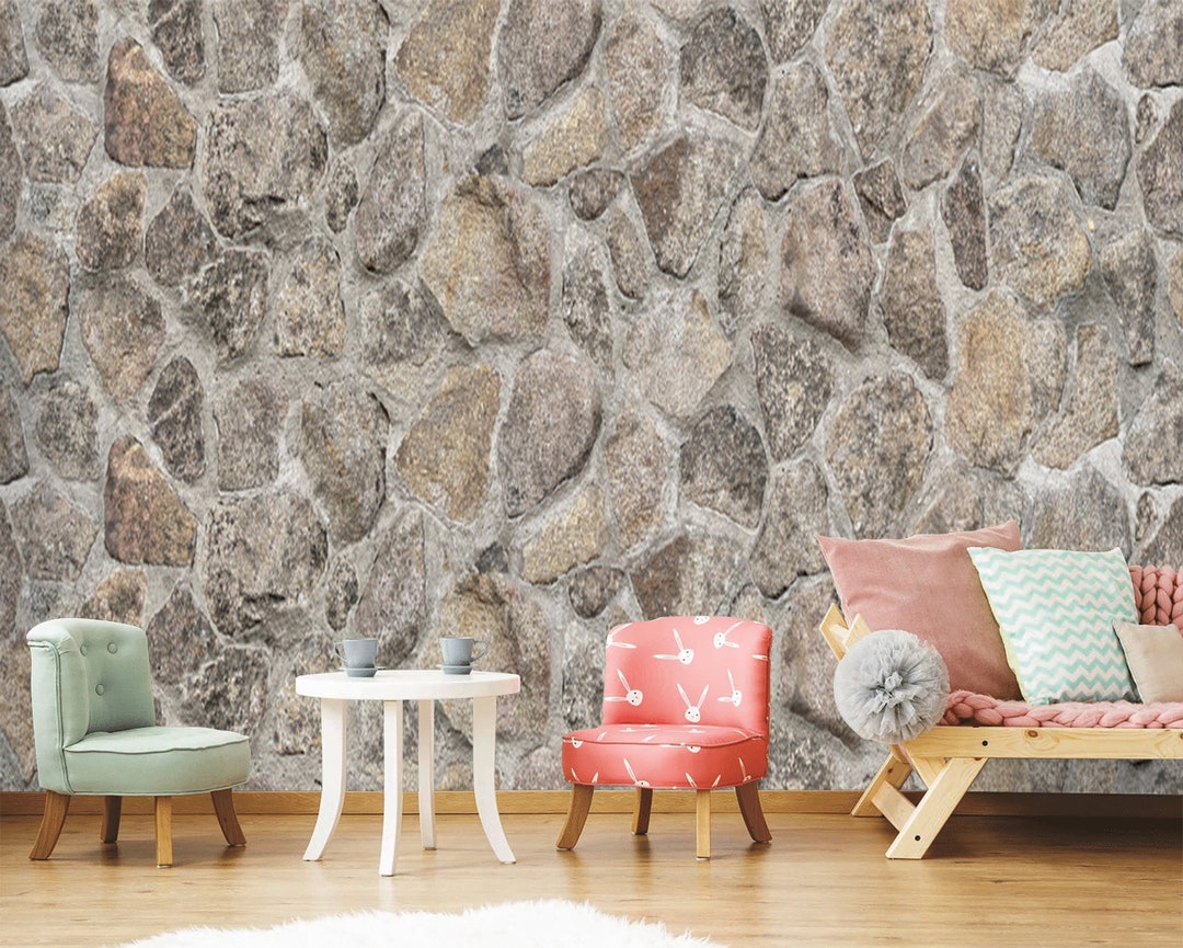 Stone Look Wallpaper Realistic Rock Design Peel And Stick Photo Inspiration