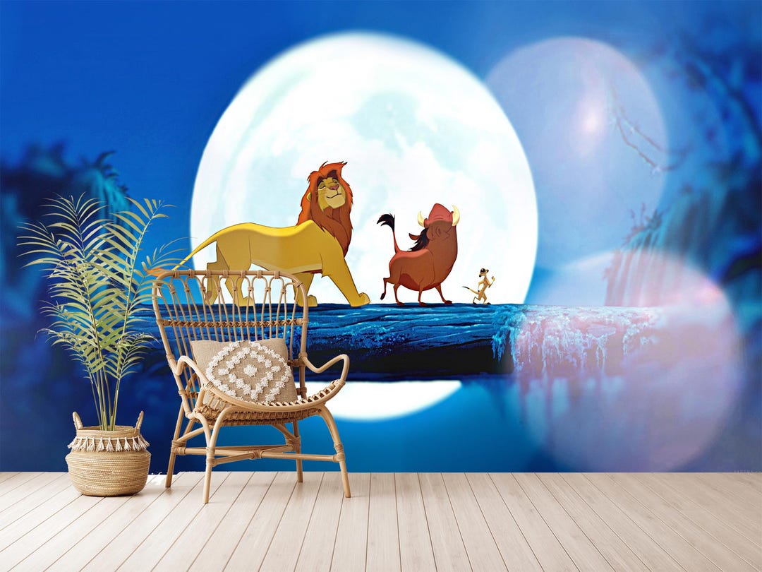 The Lion King Kids Room Wallpaper, Cartoon Animals Mural Kids Room, the ...