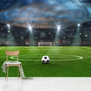 Sports Wallpaper Peel And Stick, Ball on the Green Field Wallpaper, Football  Stadium Wall Decor, Self-Adhesive,Peel And Stick,Non-Woven