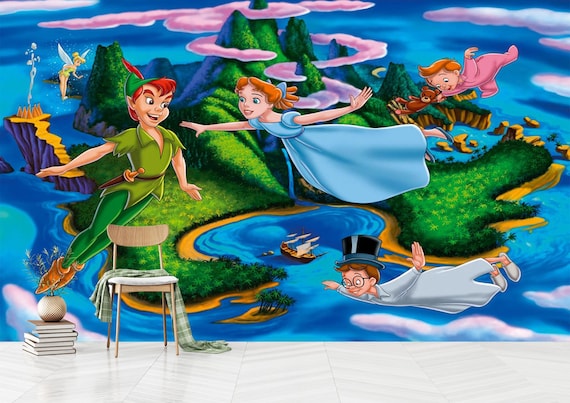 Peter Pan Neverland Wallpaper, Kids Room Decor, Peel and Stick - Etsy