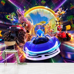 Sonic the Hedgehog Wall Mural: Peel and Stick Kids Room Decor