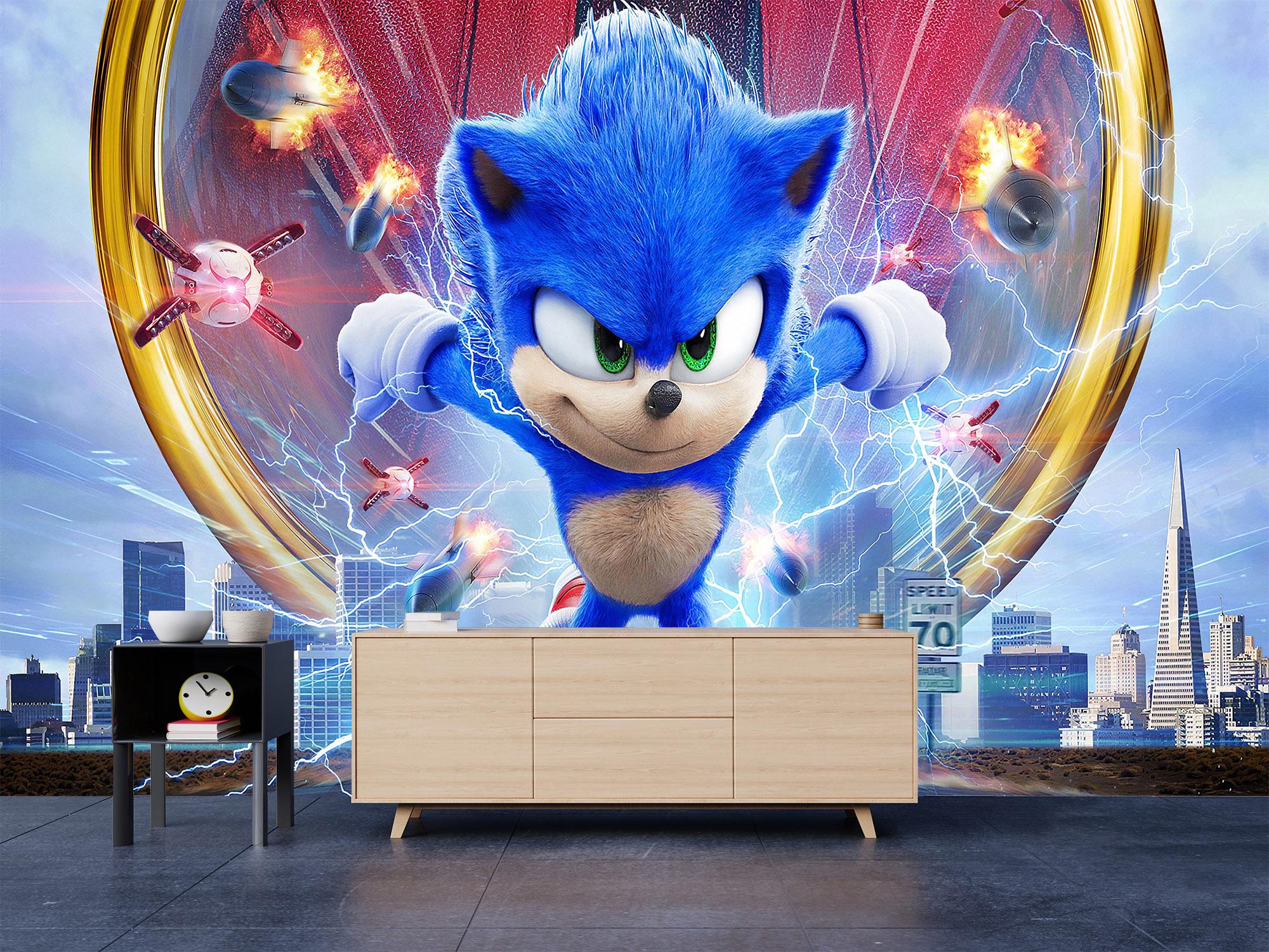 ソニック・ザ・ヘッジホッグの壁紙：剥がして貼るウォールアート