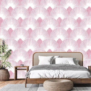 Carta da parati Art Déco effetto oro rosa stacca e attacca, decorazione murale di lusso rosa, autoadesiva, stacca e attacca, tessuto non tessuto