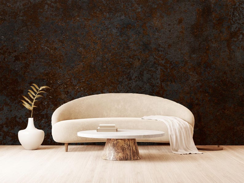 Dark Rusty Iron Wallpaper, Rust Mural, Metal Cladding and Bar Wallpaper