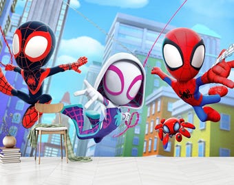 Spiderman Kids Room Wallpaper: Superhero Mural, Self-Adhesive Non-Woven