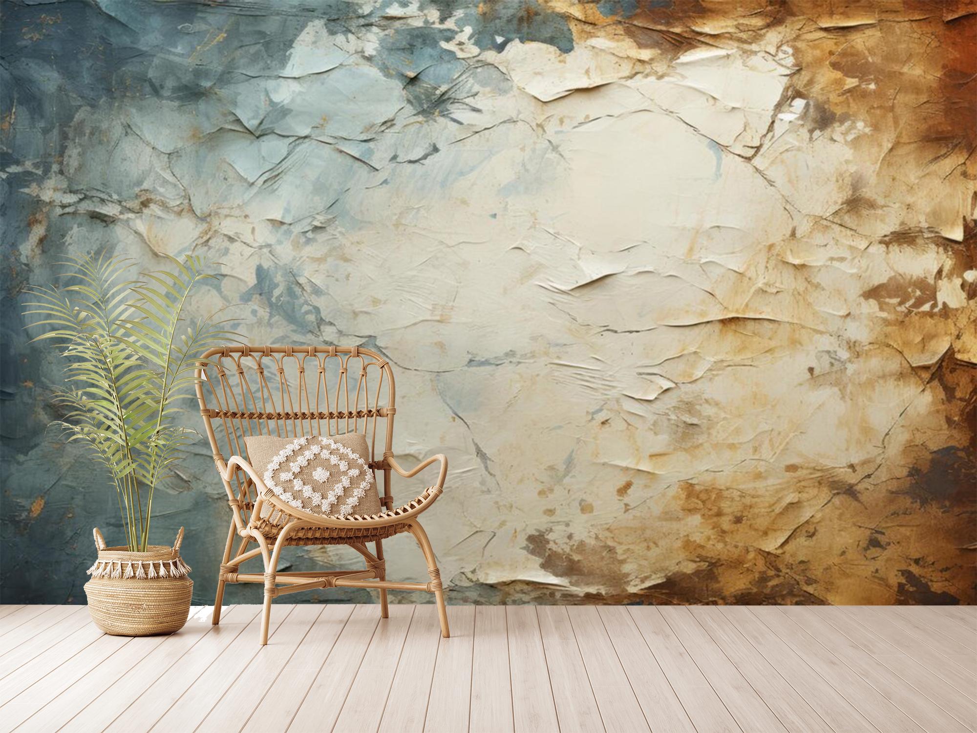 Torn Beige Paper Wallpaper: Vintage Grunge Wall Mural (peel and