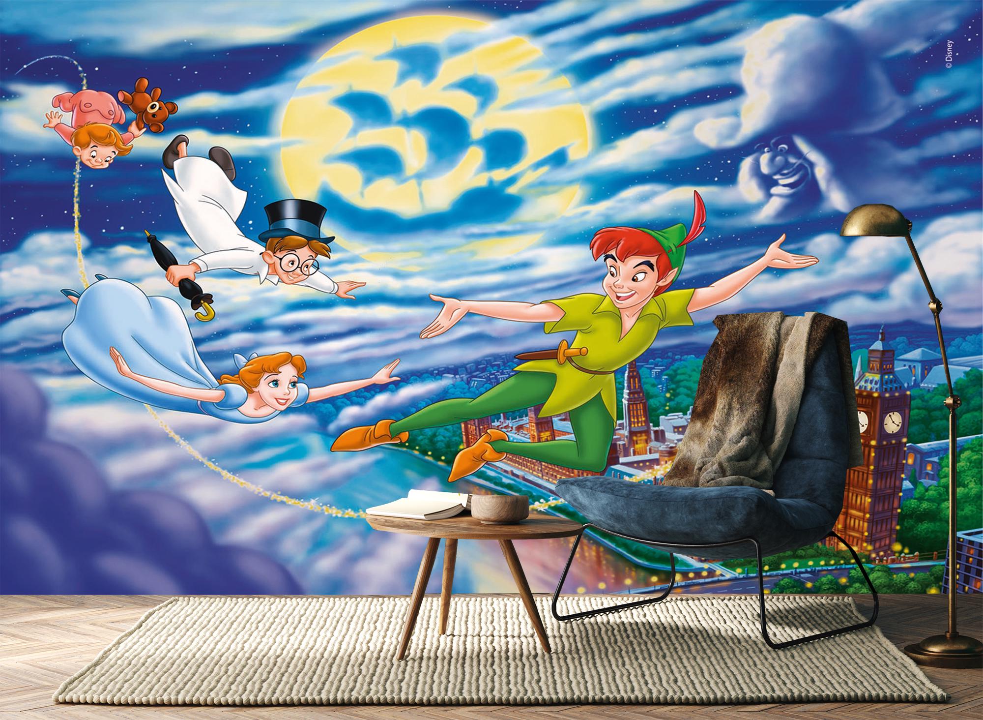 ピーターパンの壁紙、ネバーランドの壁紙、子供部屋の装飾、剥がして