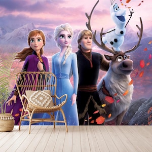 エルサ アナと雪の女王 壁紙 剥がして貼るタイプ、アナと雪の女王 壁画、アナと雪の女王 壁紙、アナと雪の女王 壁飾り、粘着式、剥がして貼るタイプ、不織布