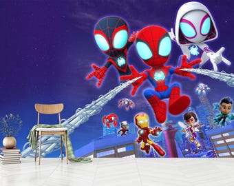 Spiderman Kids Room Wallpaper: Removable Peel and Stick, Non-Woven