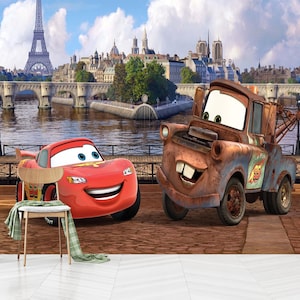 Lightning McQueen & Mater Kids Wallpaper: Peel and Stick Car Decor