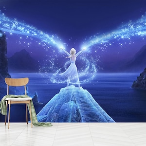 Elsa Frozen Magic Wall Mural: Sparkling Princess Wallpaper