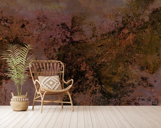 Rusty Metal Wallpaper, Rust Wall Mural, Metal Industrial Peel and Stick