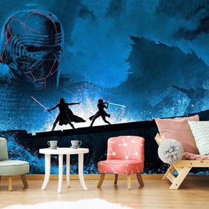 Papier peint Star Wars Luke vs Vader : papier peint autocollant science-fiction