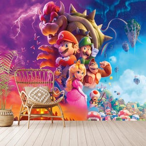 Super Mario Wallpaper Schälen und Aufkleben, Traditionelles Mario Schälen Aufkleben, Vlies