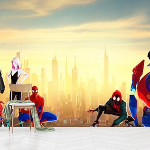 Papier peint Spider Man, papier peint pour chambre d'enfant, décoration murale - papier peint Spiderman, sticker mural Spiderman, auto-adhésif, non tissé