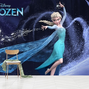 Frozen Inspired Elsa Wall Mural – Snow Princess Wallpaper for Girls Room – Nursery Wall Decor – Ice Castle Theme – Large Peel and Stick