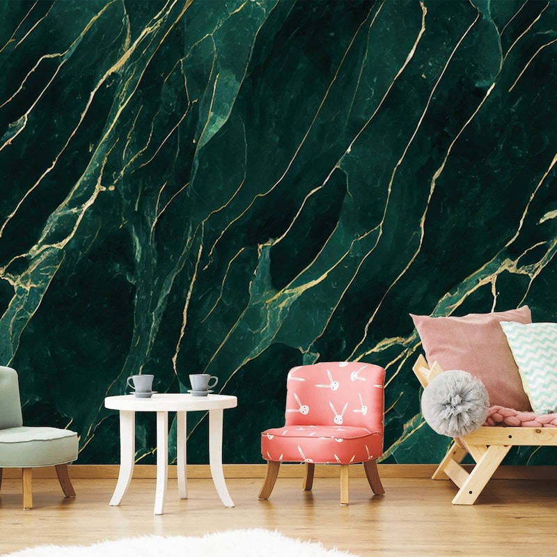 Green Marble Wallpaper - Etsy