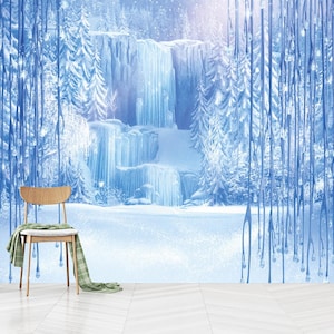 Ice Queen Wallpaper,Elsa Frozen Wallpaper, Frozen Wallpaper Mural , Princess Removable Wallpaper,Self-Adhesive, Peel and Stick,Non Woven