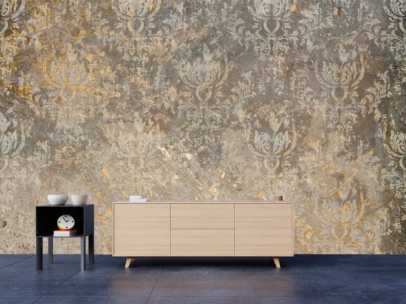 Gold Venetian Wallpaper: Abstract Faux Texture, Peel and Stick - Etsy